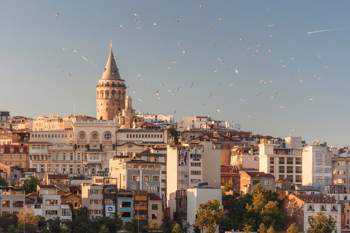 The Blue Mosque and Bosphorus strait in Istanbul, Turkey